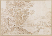 K VI 013
<br/>
Landschap met baders
<br/>
<em>Grimaldi, Giovanni Francesco (1606-1680) - atelier van / kopie naar andere meesters</em>